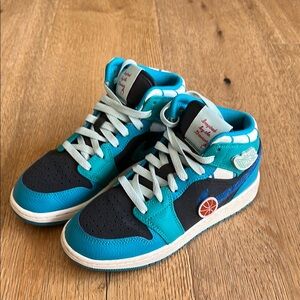 Kids Blue and Black Sneakers